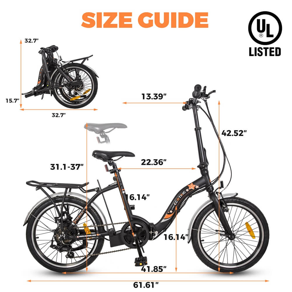 Ecotric Starfish 36V Step Thru and Folding Electric Bike