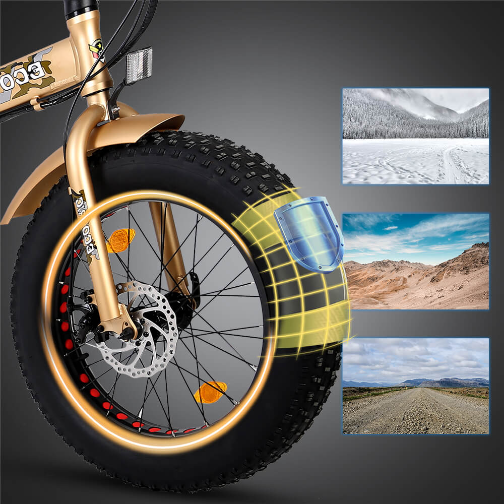 Ecotric Cheetah Fat Tire 48V Folding Electric Bike